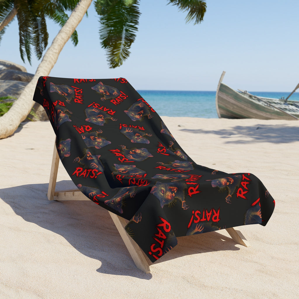 RBT: "RAT" (Multi) - Beach Towel - Black