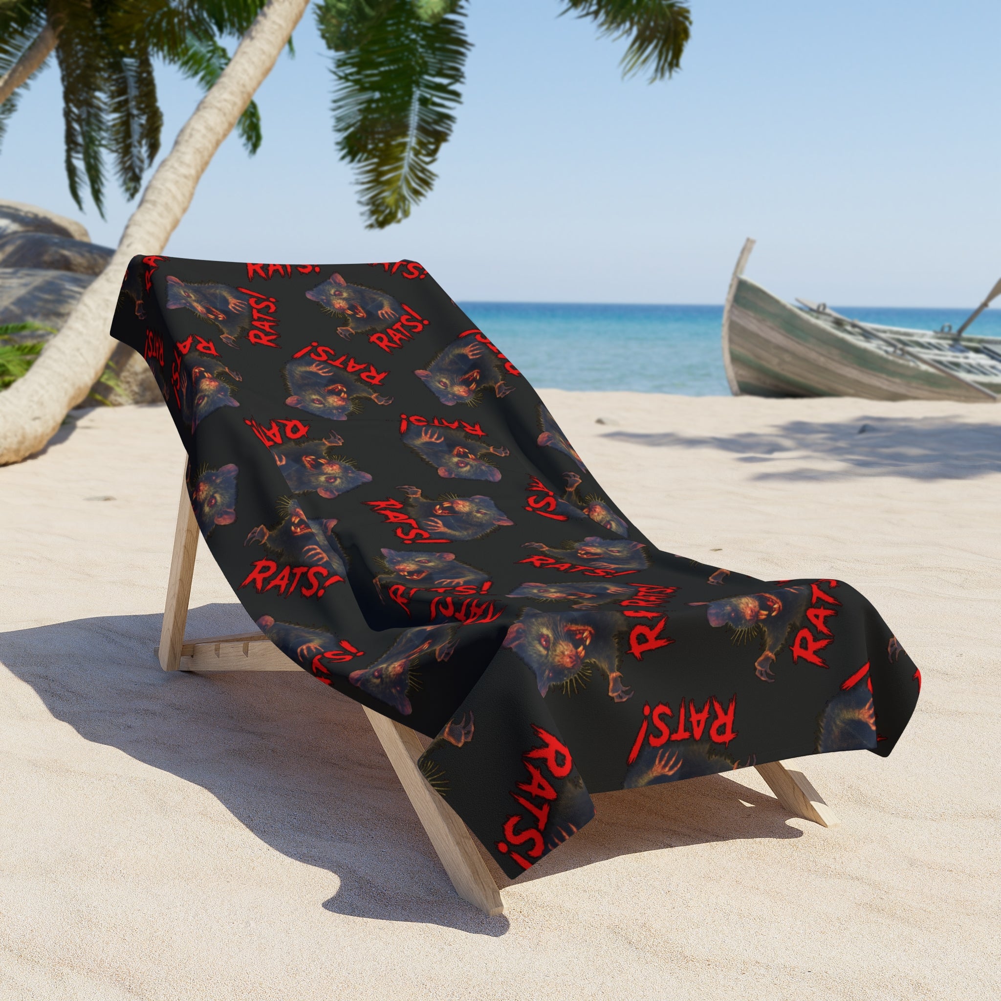 RBT: "RAT" (Multi) - Beach Towel - Black
