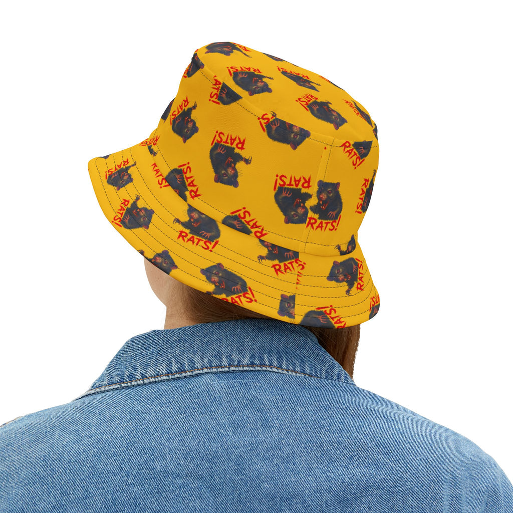 RHT: "RAT" (Multi) - Bucket Hat - Yellow