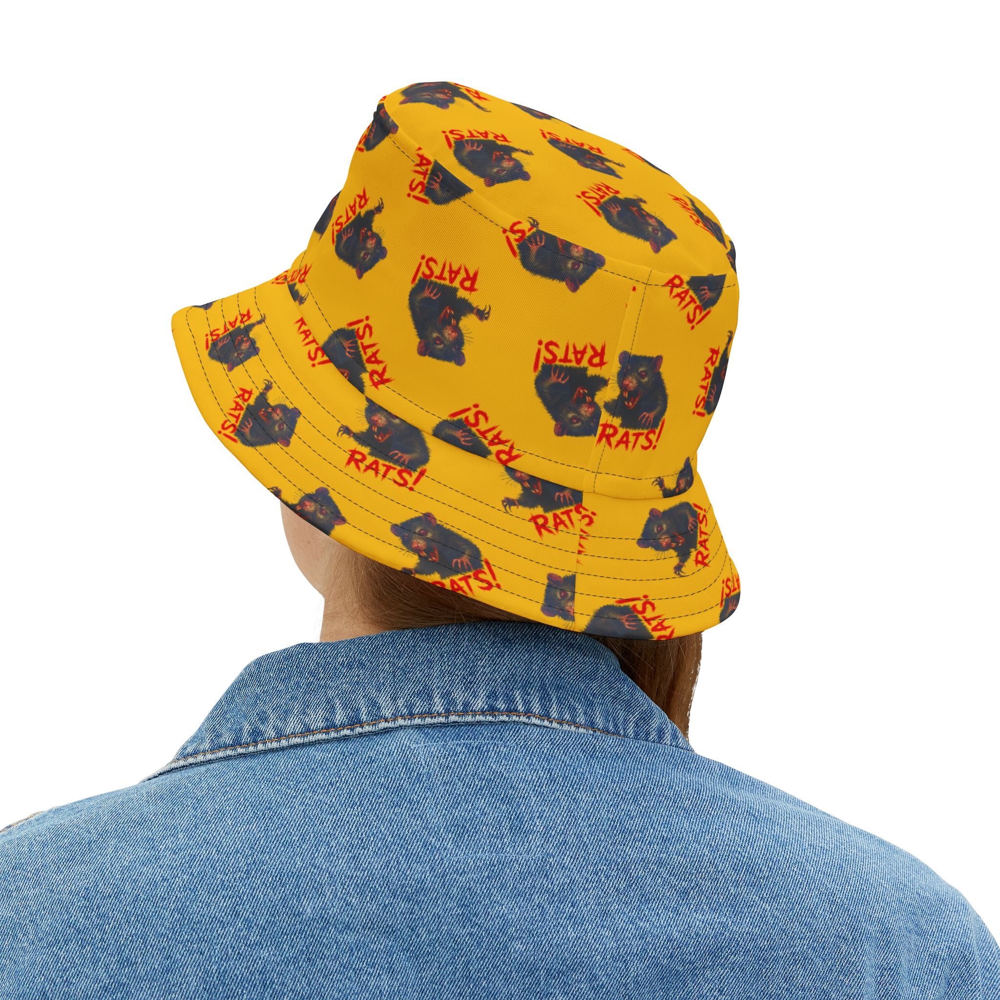 RHT: "RAT" (Multi) - Bucket Hat - Yellow