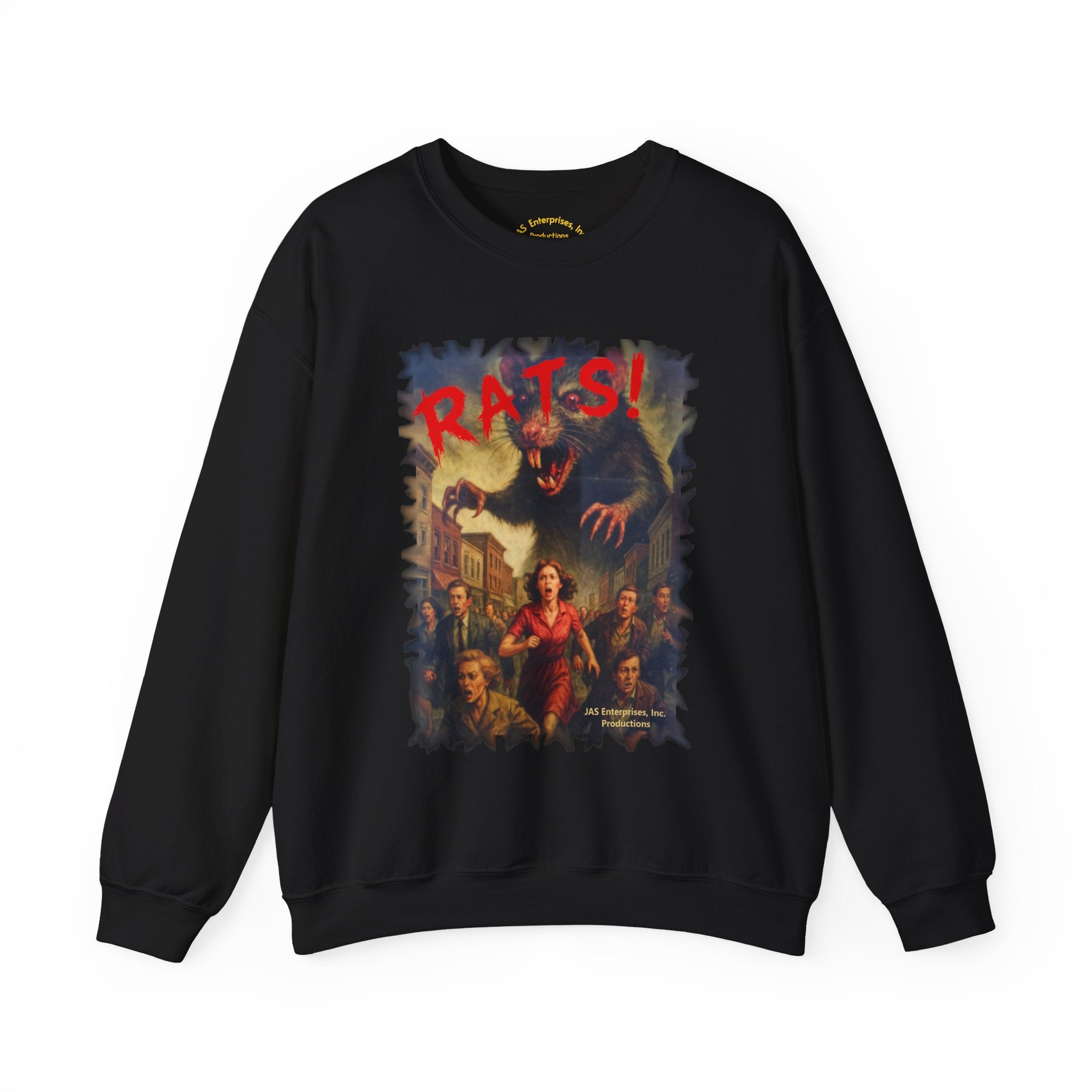 RSS: "RATS!" Logo (Blank Back Side) - Unisex Crewneck Sweatshirt (Black)