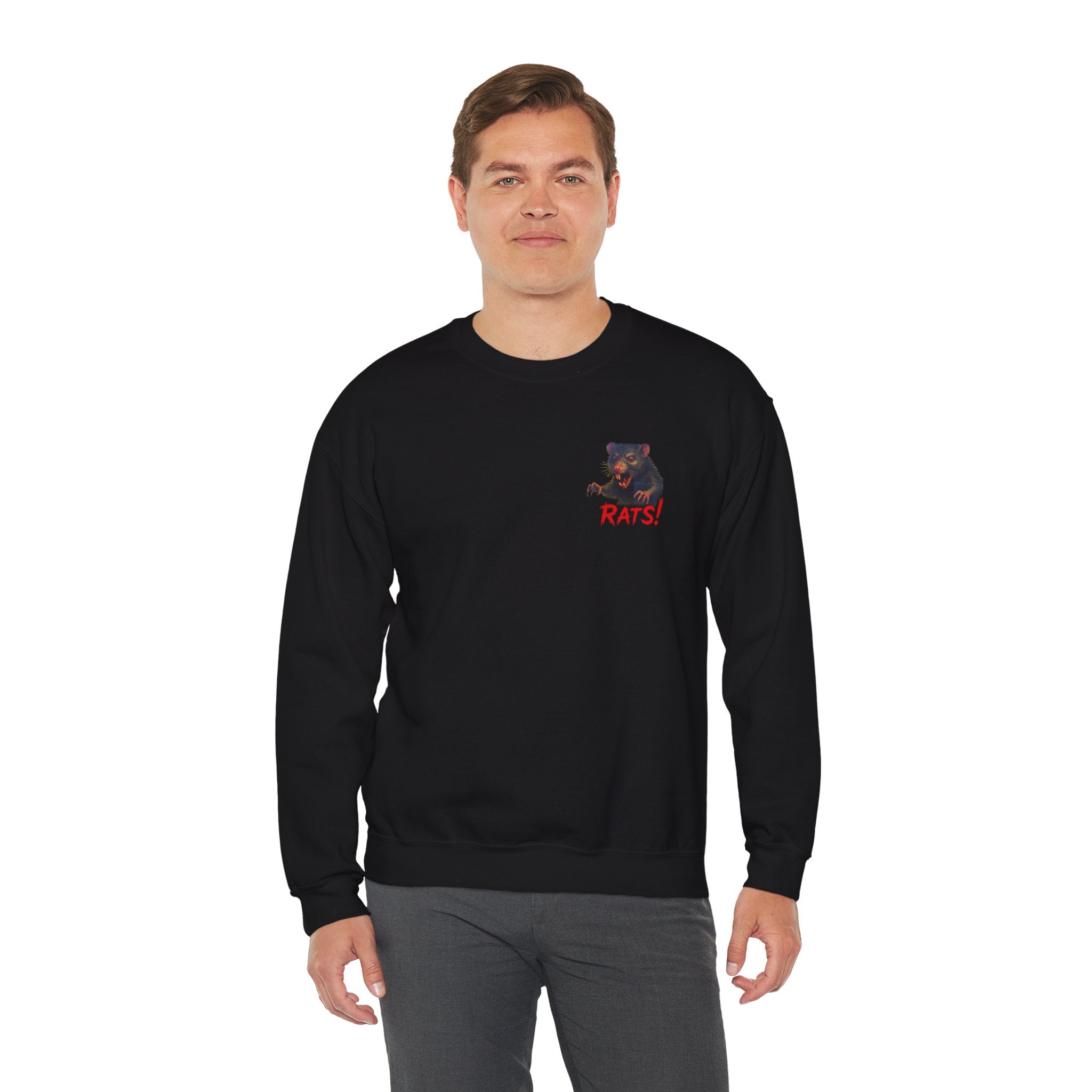 RSS: "RAT" Small Logo (Blank Back Side) - Unisex Crewneck Sweatshirt (Black)