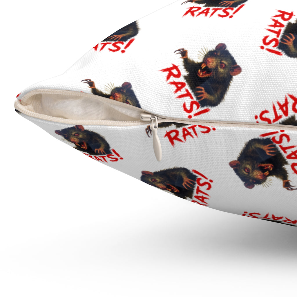 RPW: "RAT" (Multi) - Polyester Throw Pillow - (White)