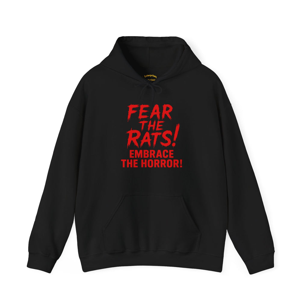 RHD: "Fear the Rats! Embrace the Horror!" (RATS! Logo - Back Side) - Unisex Hoodie (Black)
