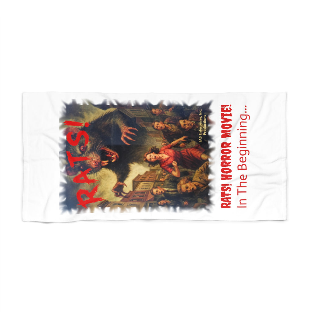 RBT: "RATS!" Logo - Beach Towel - White