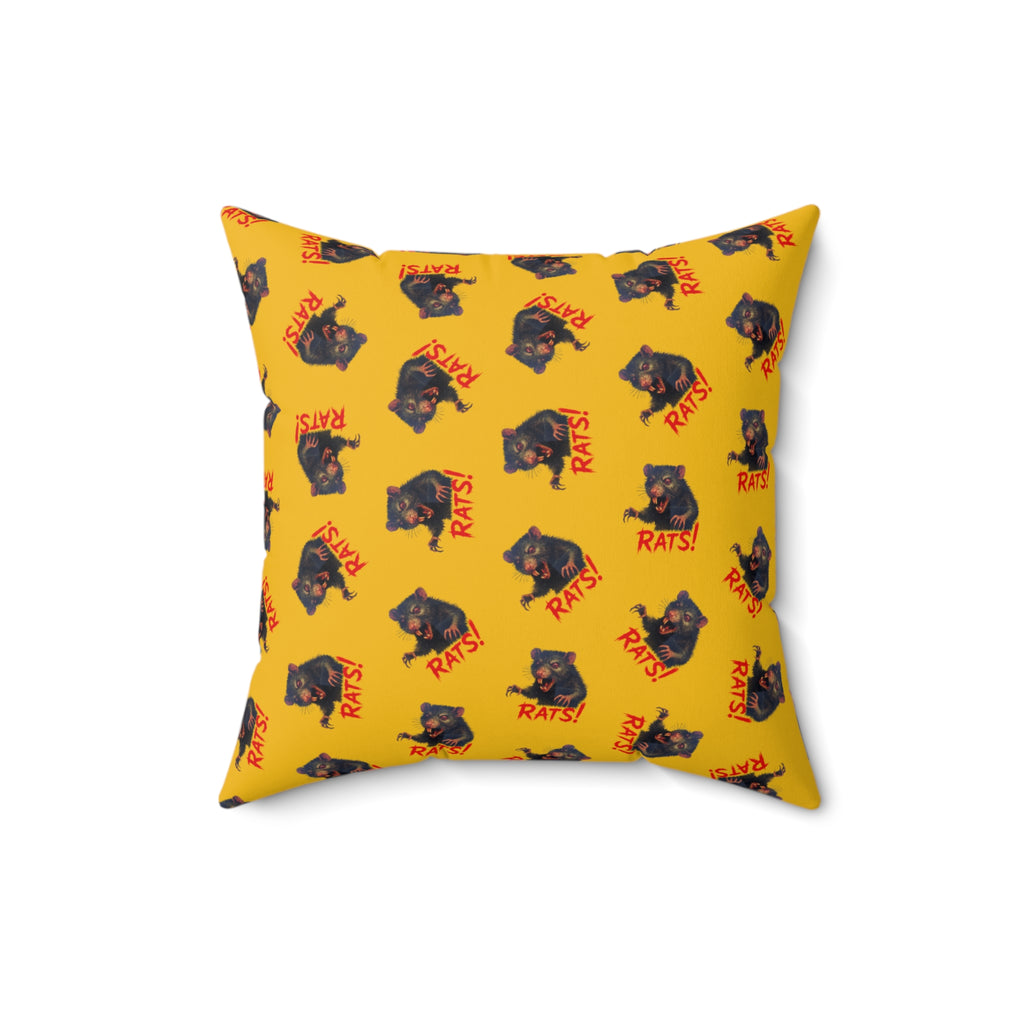 RPW: "RAT" (Multi) - Polyester Throw Pillow - (Yellow)