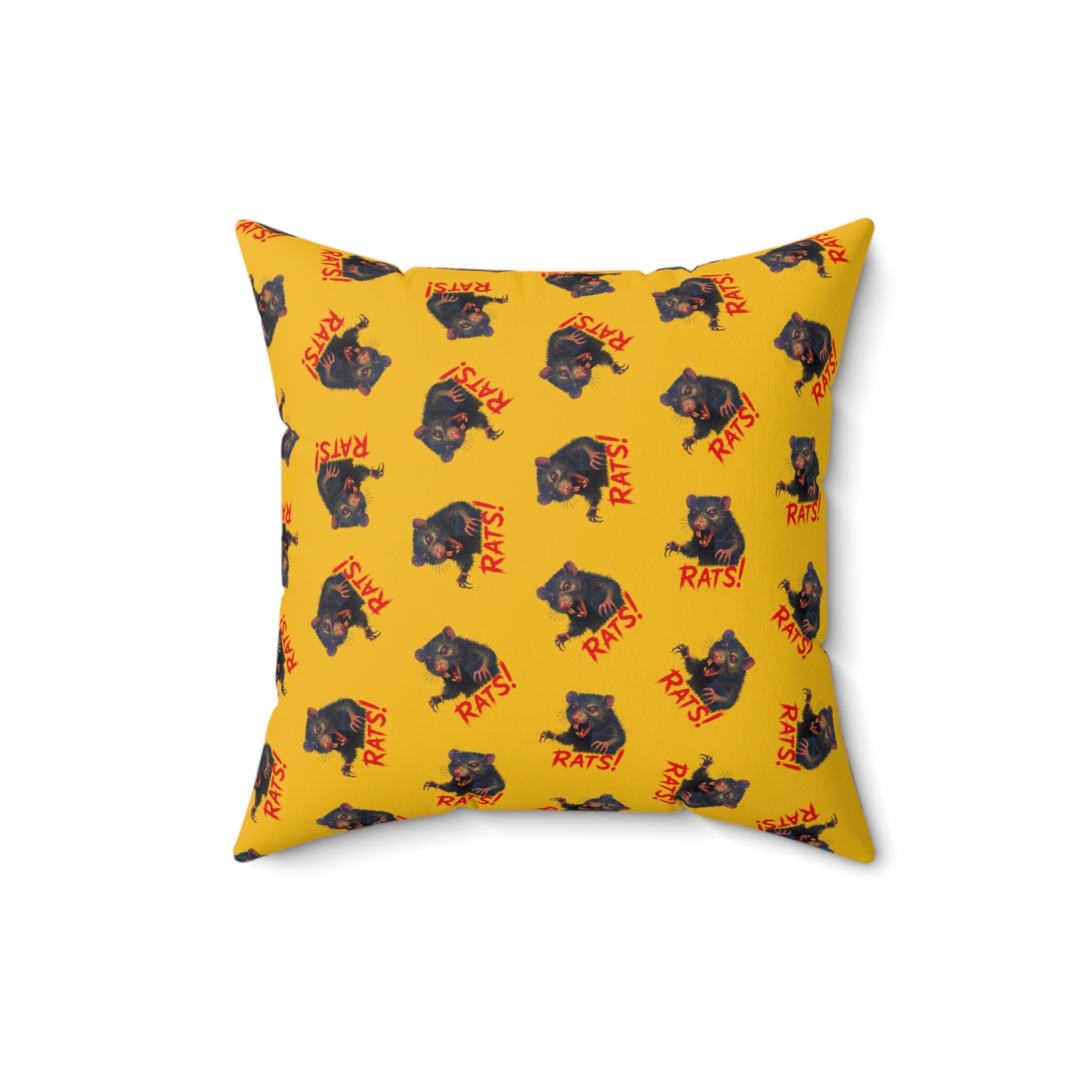 RPW: "RAT" (Multi) - Polyester Throw Pillow - (Yellow)