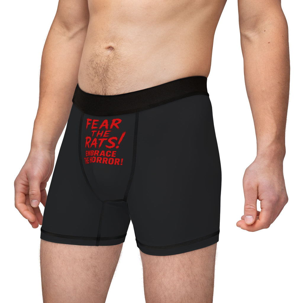 RUG: "Fear the Rats! Embrace the Horror!" (RAT - Back Side) - Men's Boxer Briefs - Black