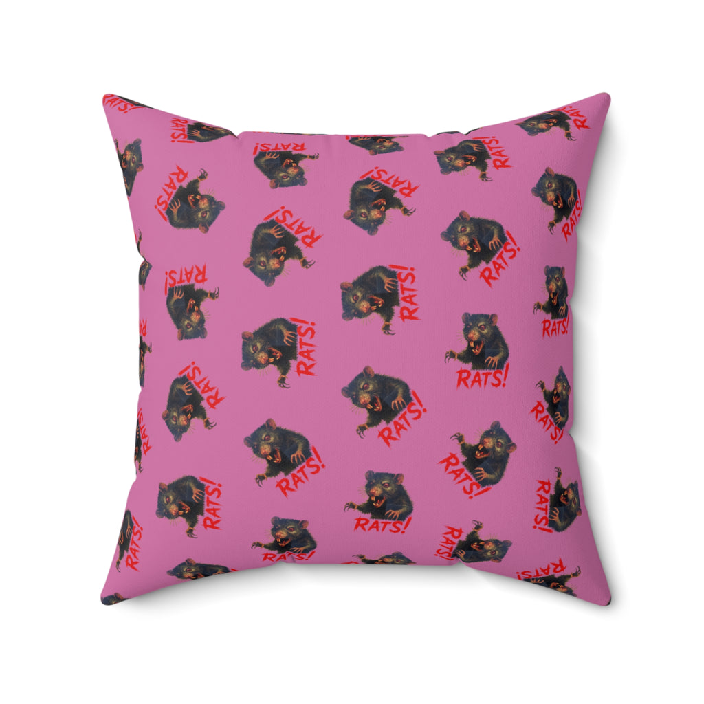RPW: "RAT" (Multi) - Polyester Throw Pillow - (Pink)