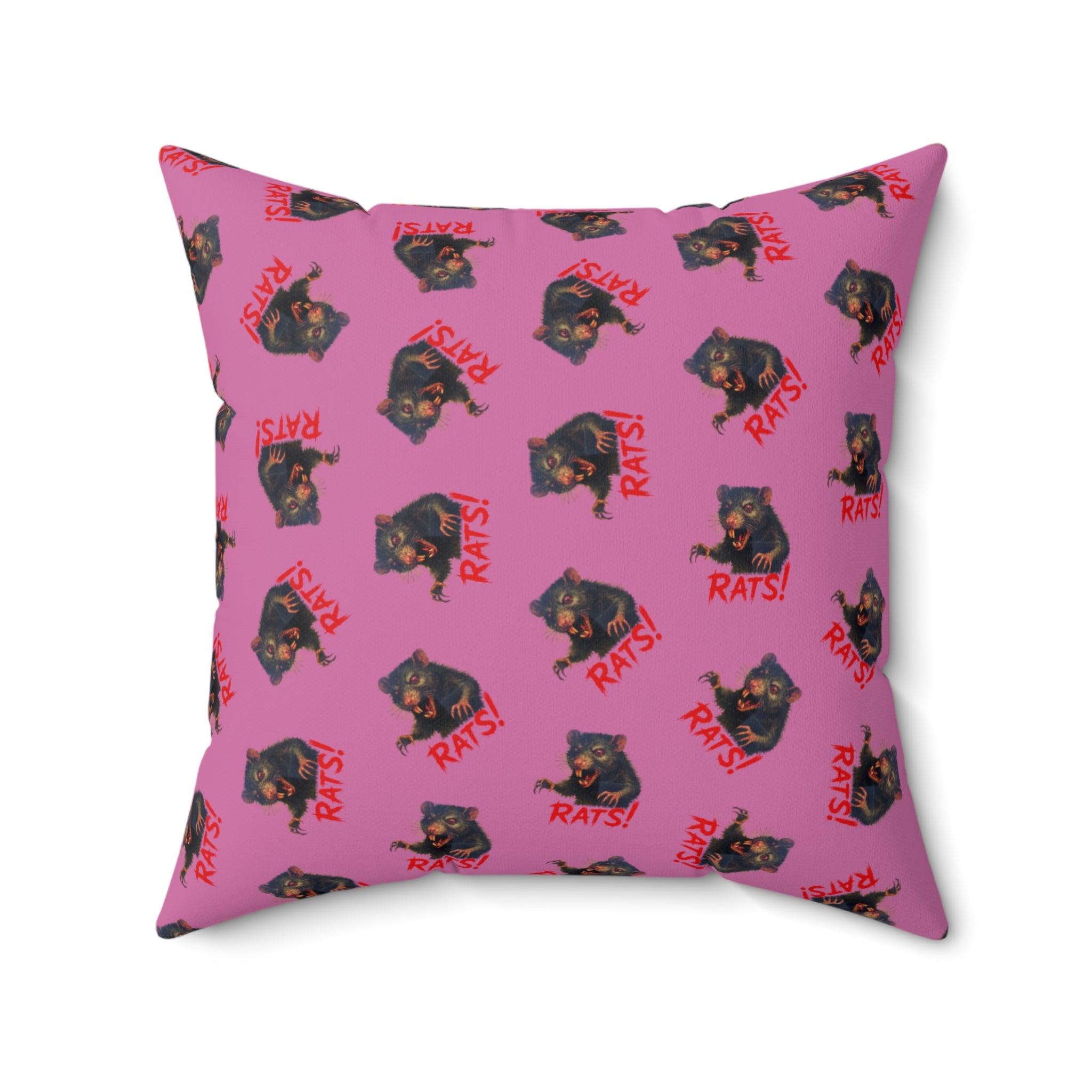 RPW: "RAT" (Multi) - Polyester Throw Pillow - (Pink)