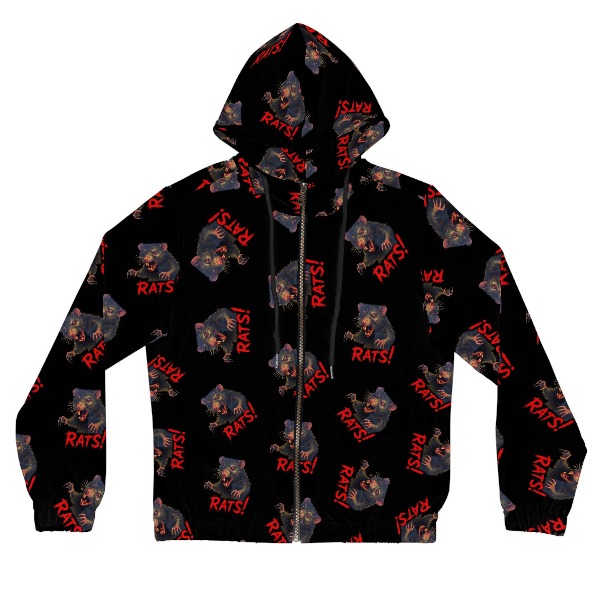 RHD: "RAT" (Multi) - Women’s Full-Zip Hoodie - Black