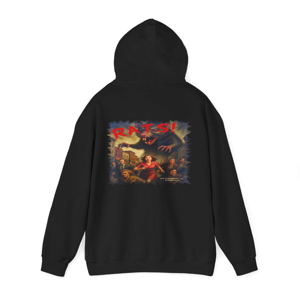 RHD: "Fear the Rats! Embrace the Horror!" (RATS! Logo - Back Side) - Unisex Hoodie (Black)