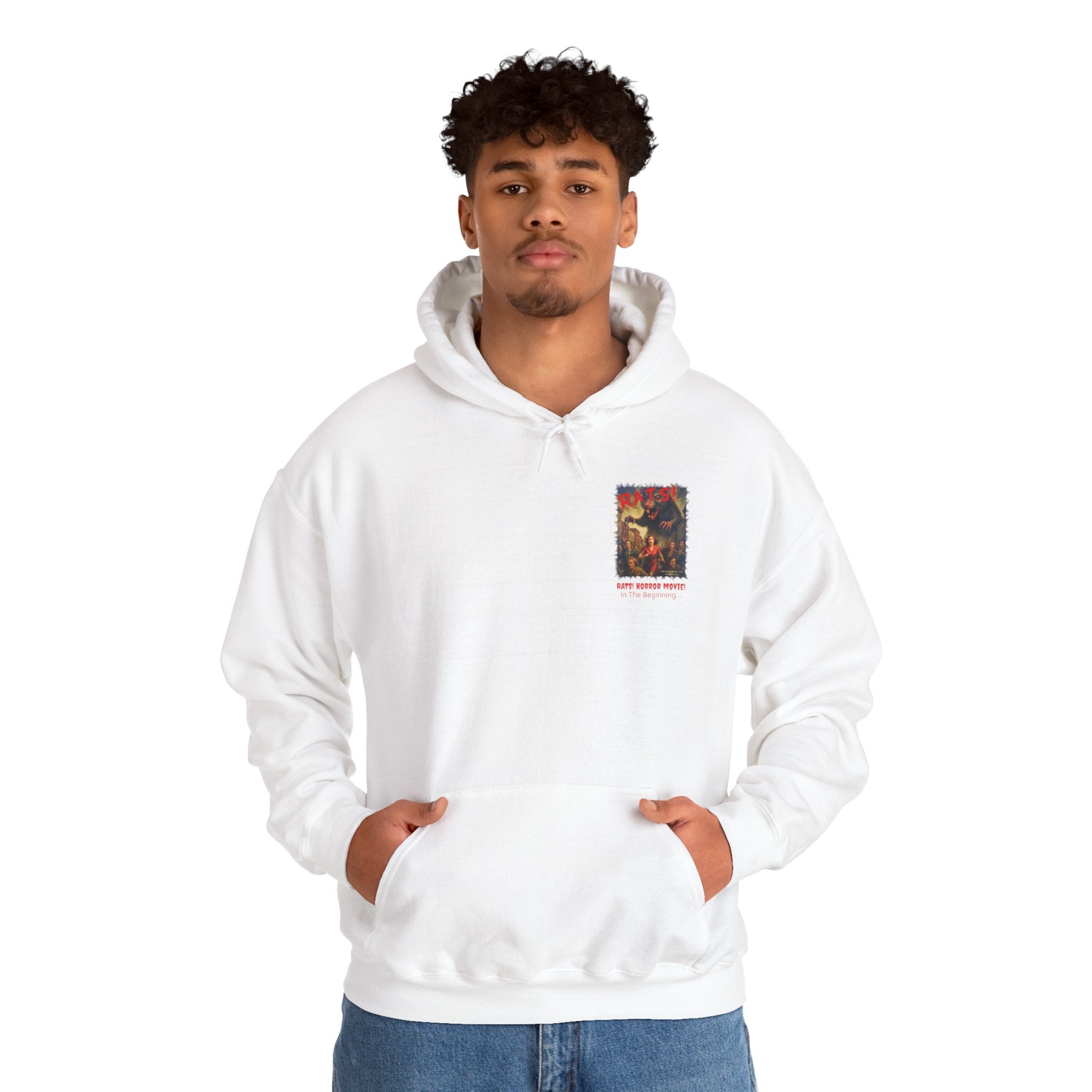 RHD: "RATS!" Small Logo (Blank Back Side) - Unisex Hoodie (White)