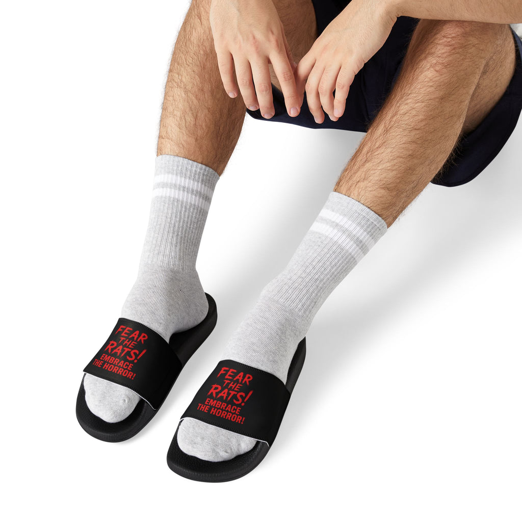 RFW: "Fear the Rats! Embrace the Horror!" - Men's Removable-Strap Sandals (Black)