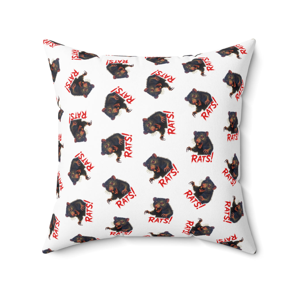 RPW: "RAT" (Multi) - Polyester Throw Pillow - (White)
