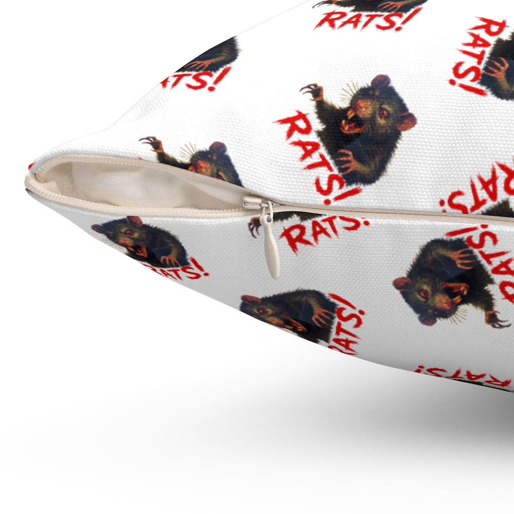 RPW: "RAT" (Multi) - Polyester Throw Pillow - (White)