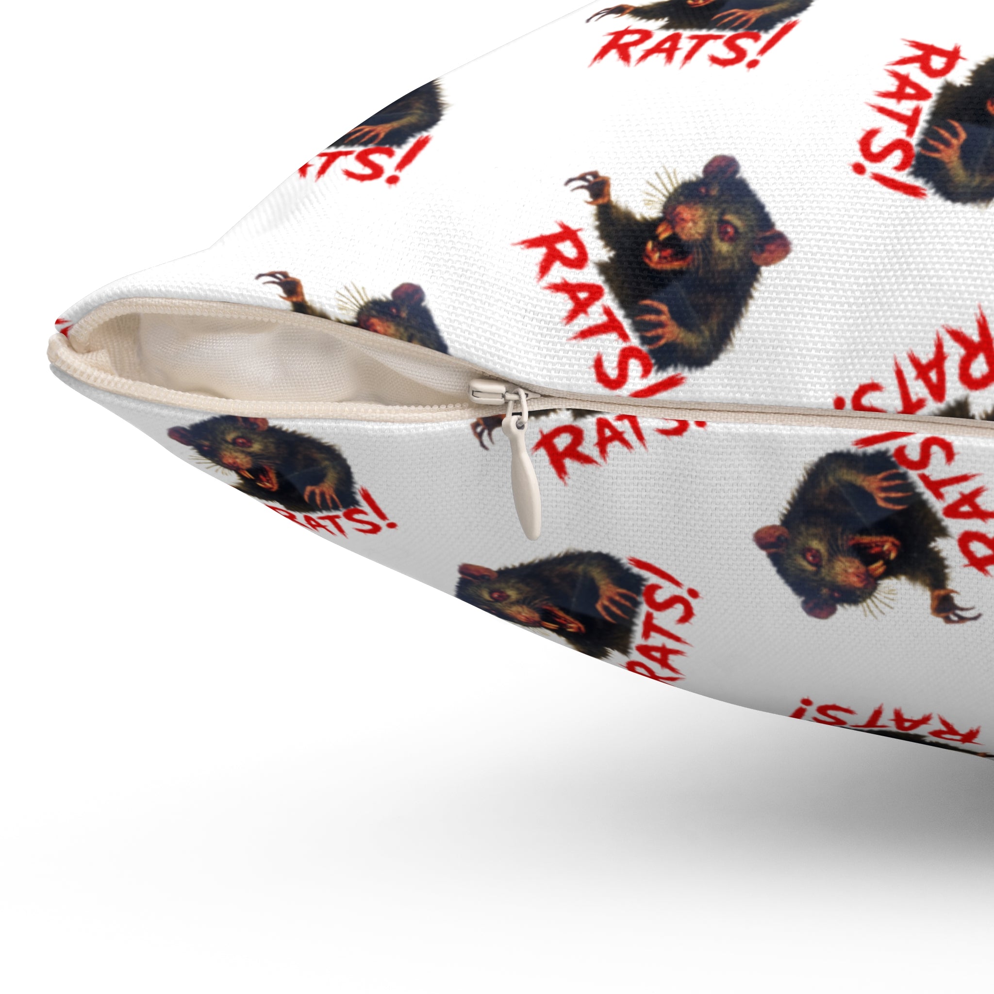 RPW: "RAT" (Multi) - Polyester Throw Pillow - (White)