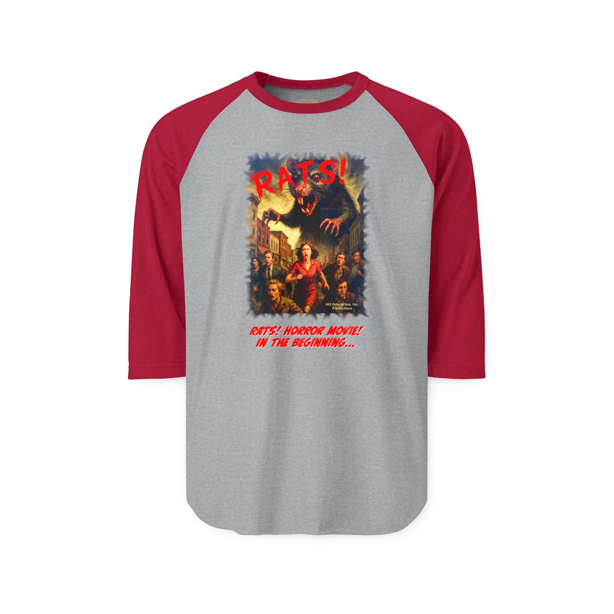 RRS: "RATS!" Movie Title Logo - Unisex Three-Quarter Sleeve Raglan Shirt