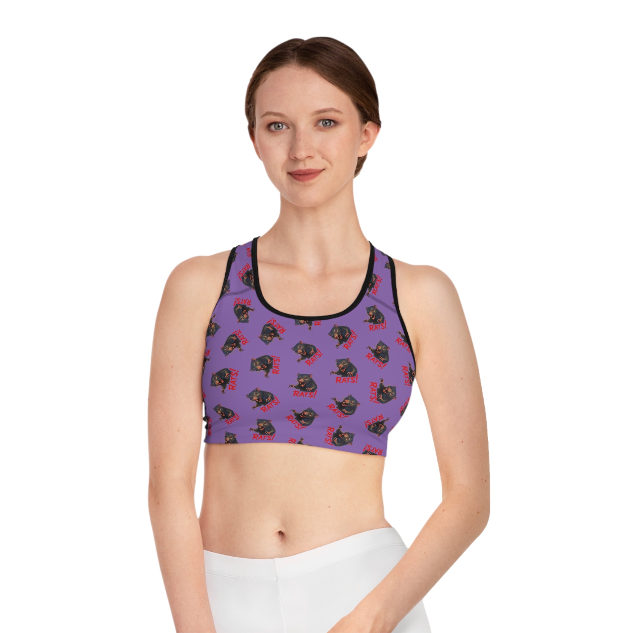 RAW: "RAT" (Multi) - Women's Sports Bra - Lavender