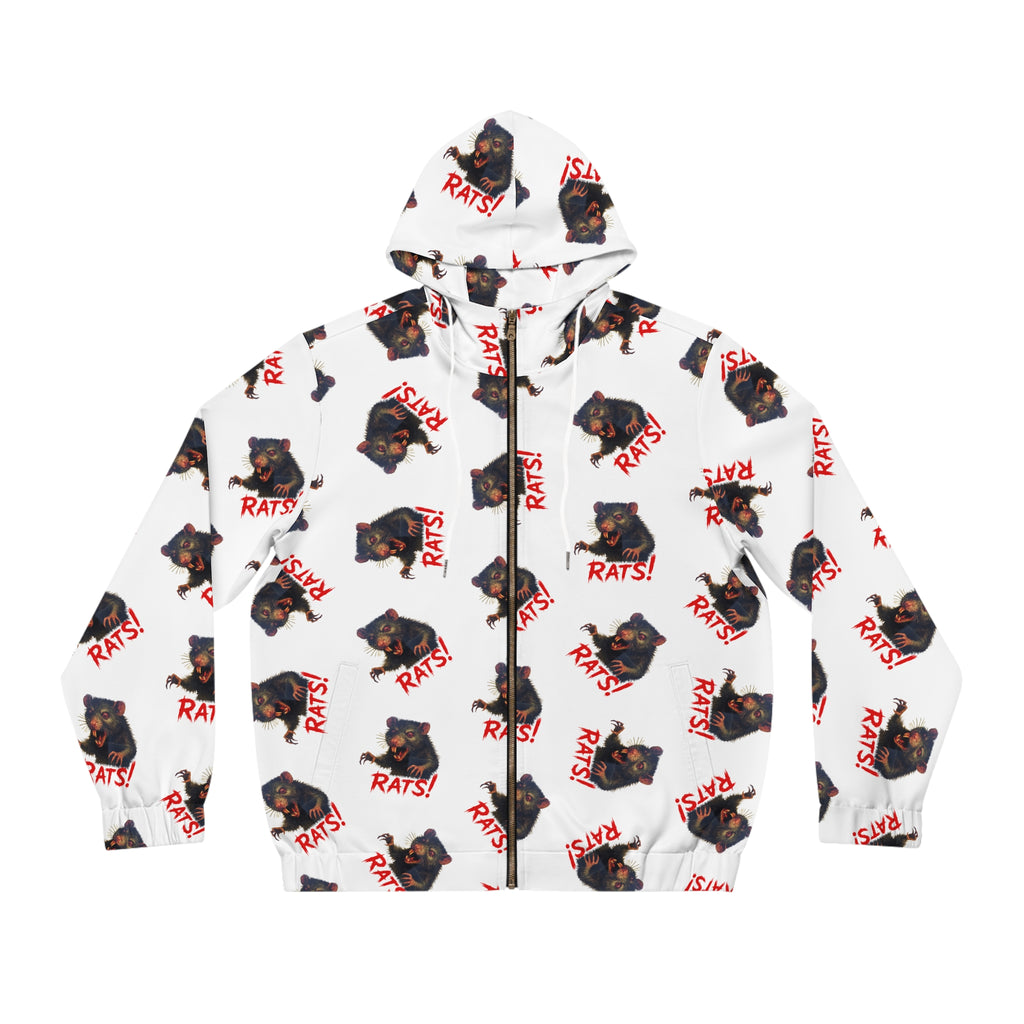 RHD: "RAT" (Multi) - Men's Full-Zip Hoodie - White