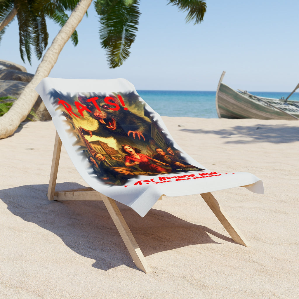 RBT: "RATS!" Movie Title Logo - Beach Towel - White