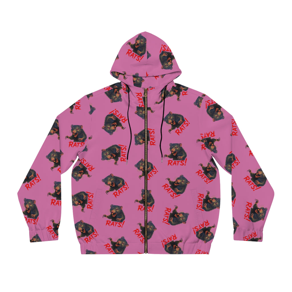 RHD: "RAT" (Multi) - Men's Full-Zip Hoodie - Pink