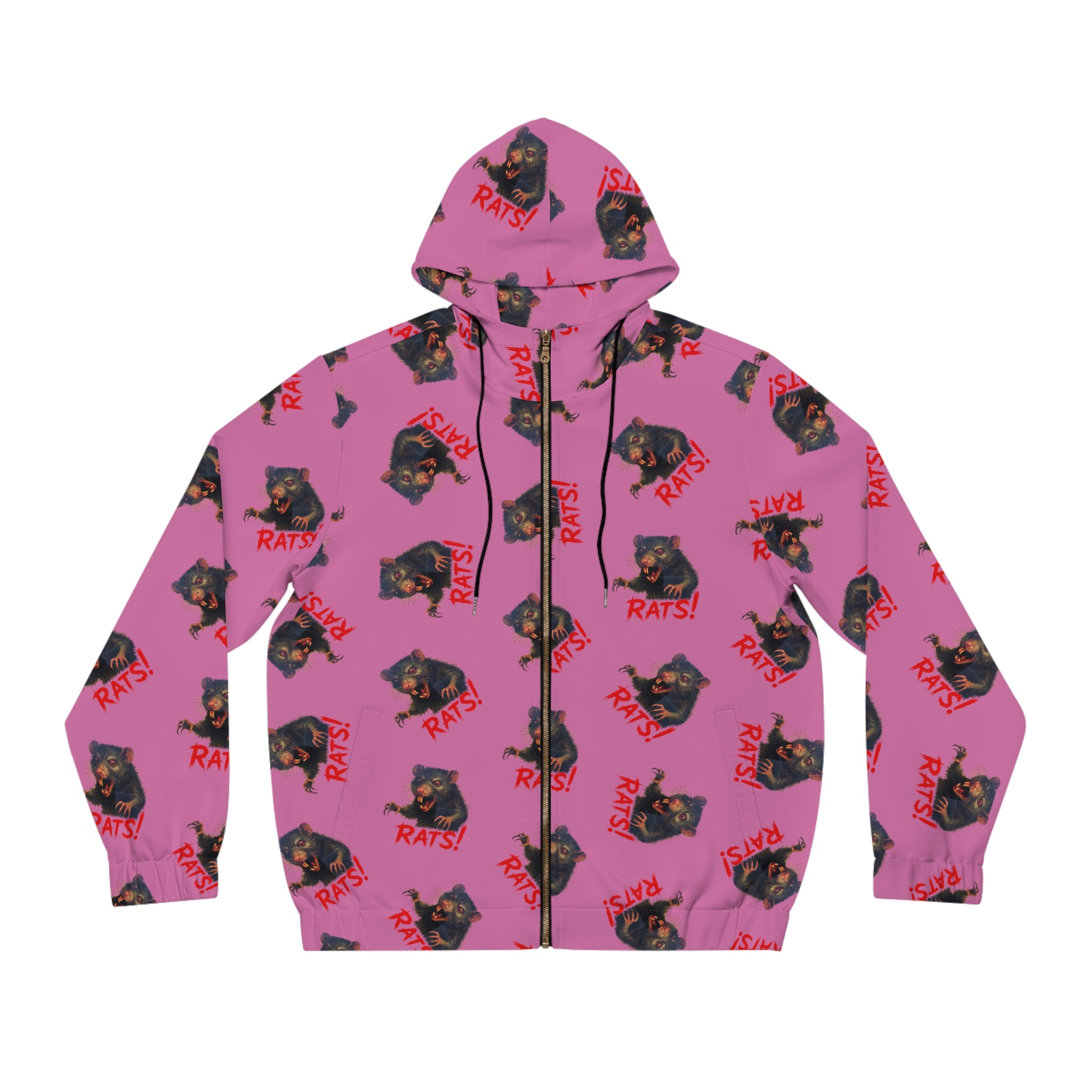 RHD: "RAT" (Multi) - Men's Full-Zip Hoodie - Pink