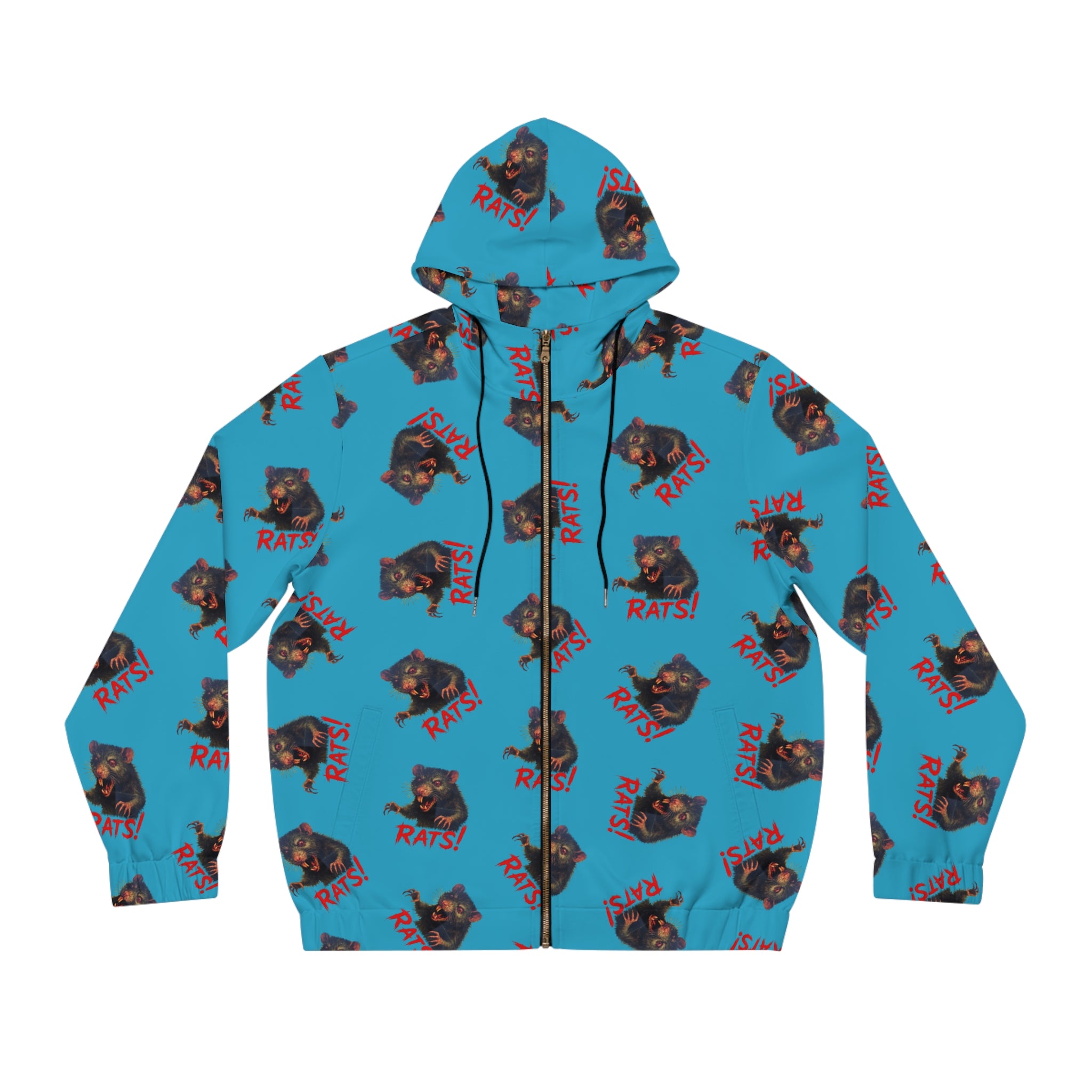 RHD: "RAT" (Multi) - Men's Full-Zip Hoodie - Turquoise