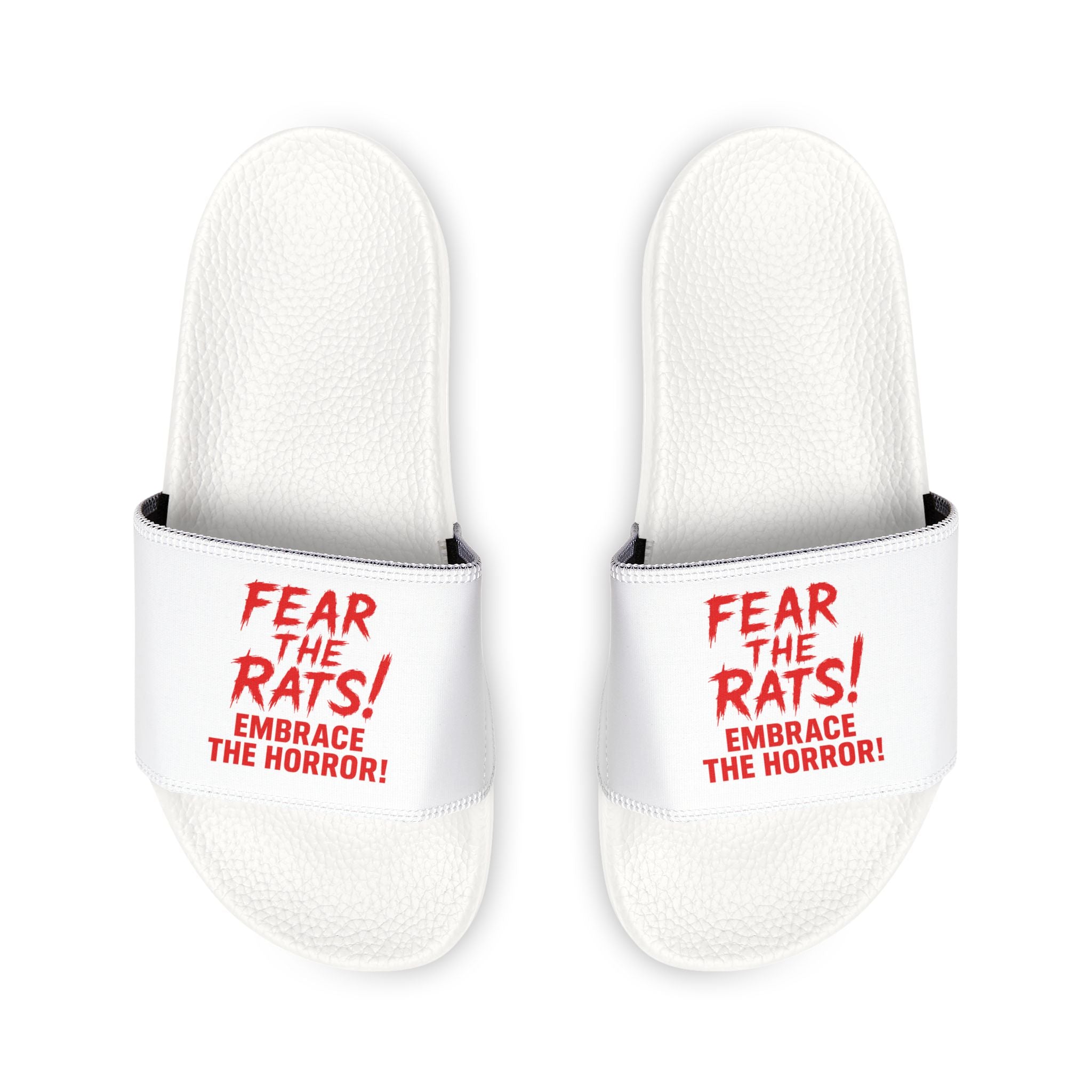 RFW: "Fear the Rats! Embrace the Horror!" - Women's Removable-Strap Sandals (White)