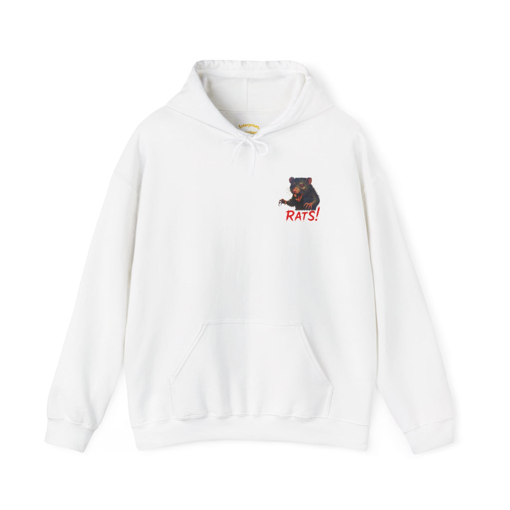 RHD: "RAT" Small Logo (Blank Back Side) - Unisex Hoodie (White)