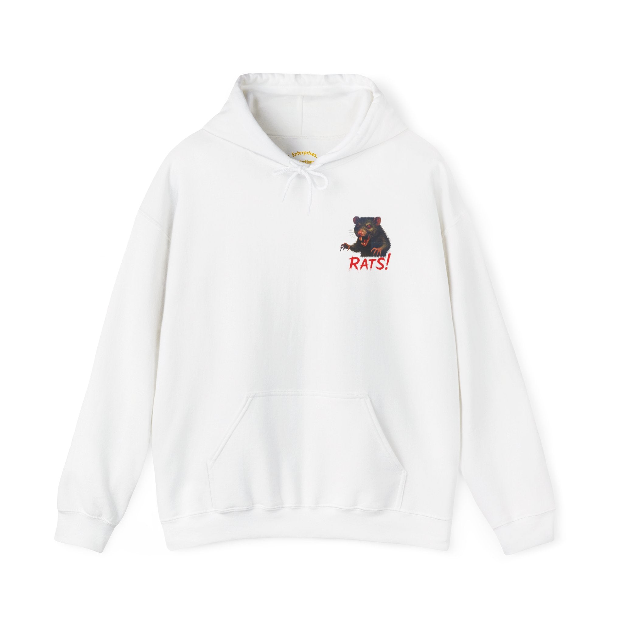 RHD: "RAT" Small Logo (Blank Back Side) - Unisex Hoodie (White)
