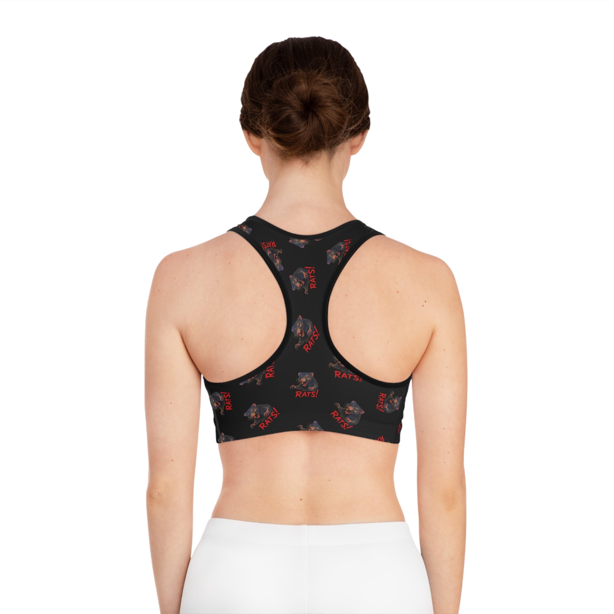 RAW: "RAT" (Multi) - Women's Sports Bra - Black