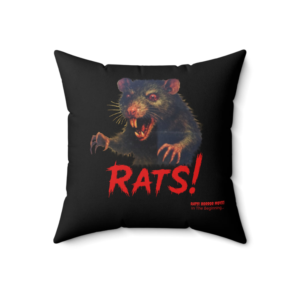 RPW: "RAT" - Polyester Throw Pillow (Black)