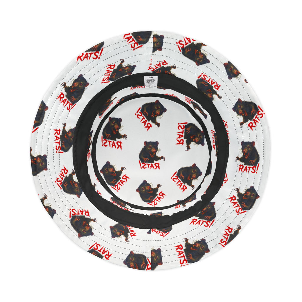 RHT: "RAT" (Multi) - Bucket Hat - White