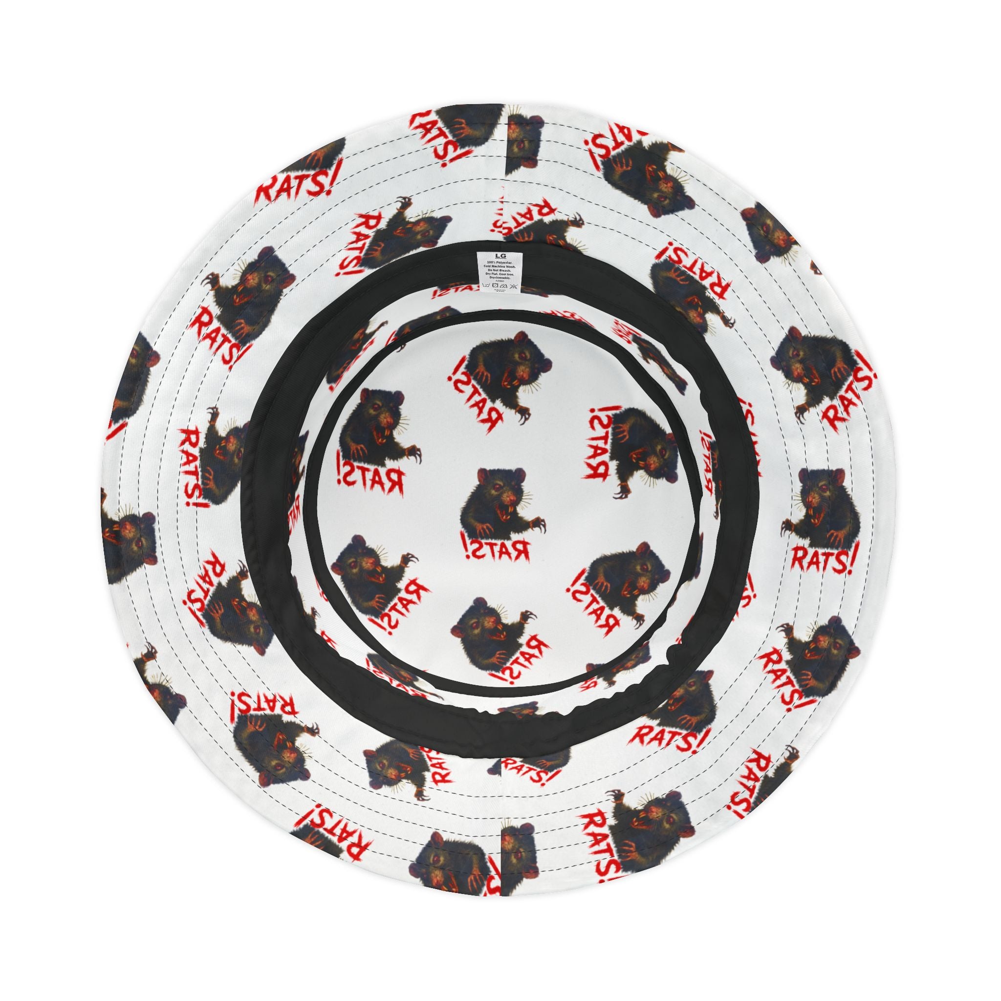 RHT: "RAT" (Multi) - Bucket Hat - White