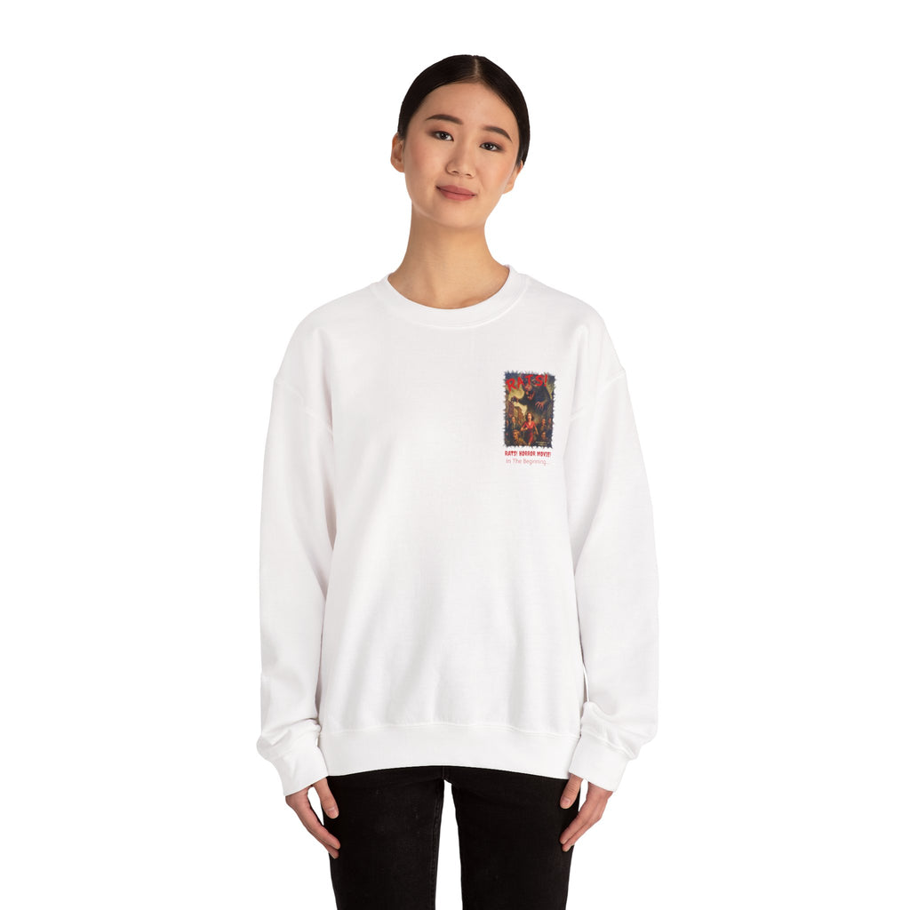 RSS: "RATS!" Small Logo (Blank Back Side) - Unisex Crewneck Sweatshirt (White)