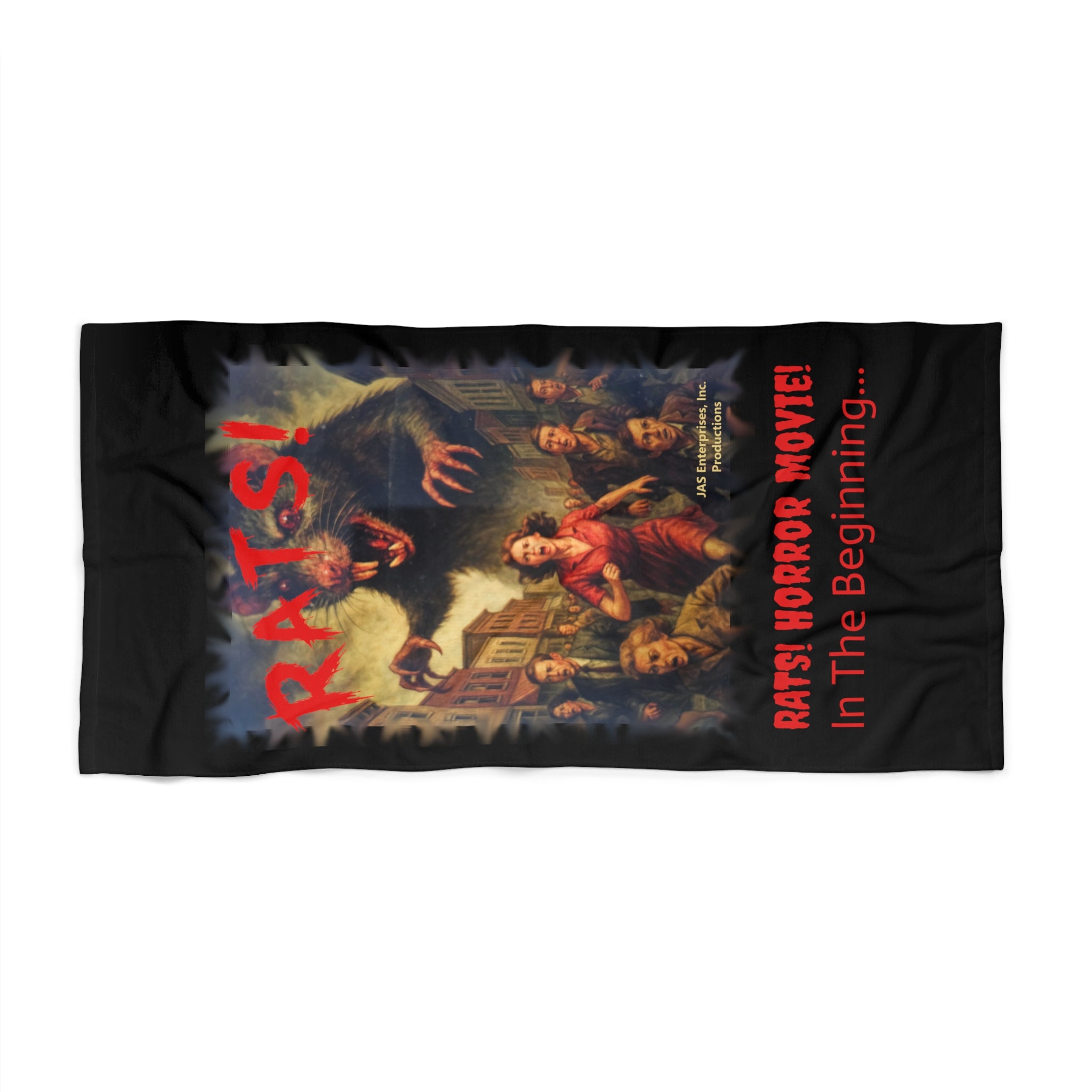 RBT: "RATS!" Logo - Beach Towel - Black
