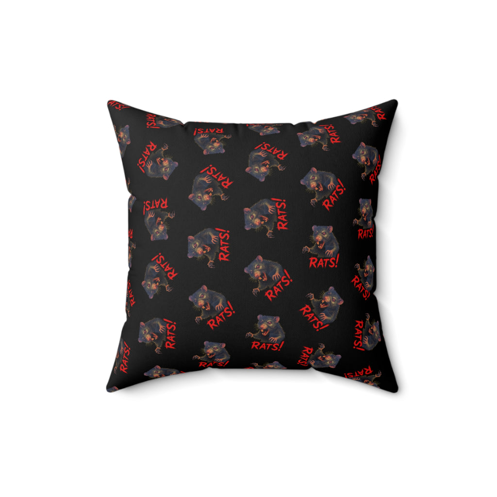 RPW: "RAT" (Multi) - Polyester Throw Pillow - (Black)
