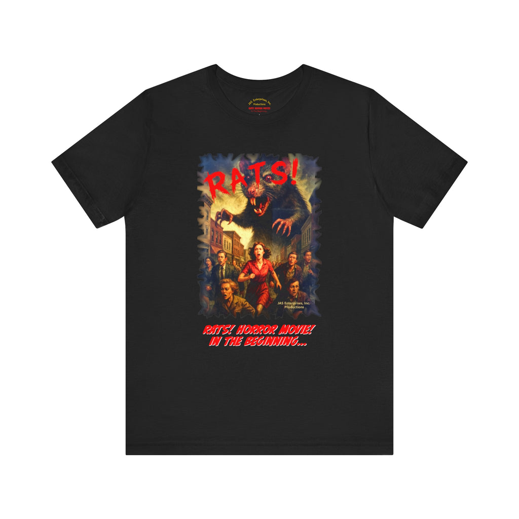RTS: "RATS" Movie Title Logo - Unisex Jersey Short Sleeve Lightweight Tee (Black)