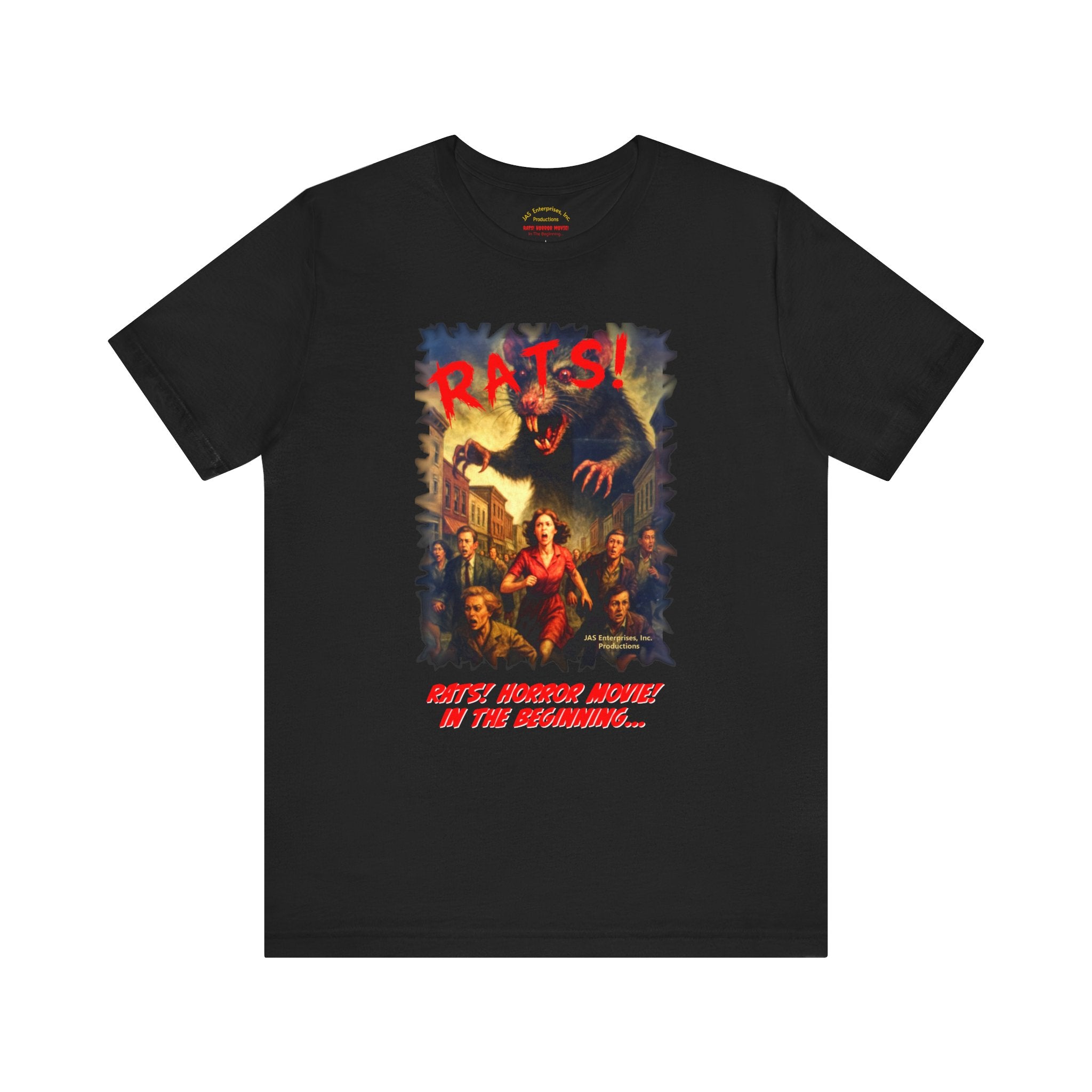 RTS: "RATS" Movie Title Logo - Unisex Jersey Short Sleeve Lightweight Tee (Black)