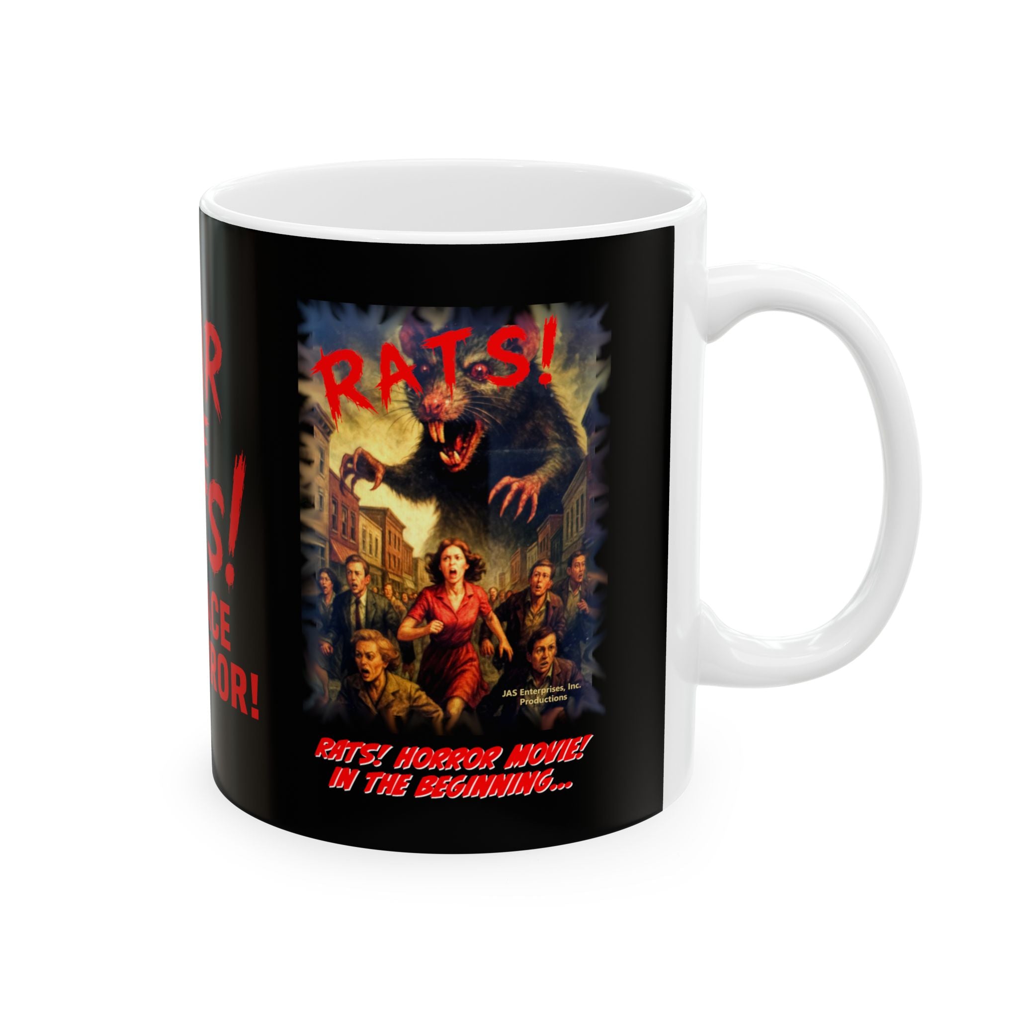 RMG: "Rats! Horror Movie! In The Beginning..." Movie Title Logo - Ceramic Mug (11oz, 15oz)
