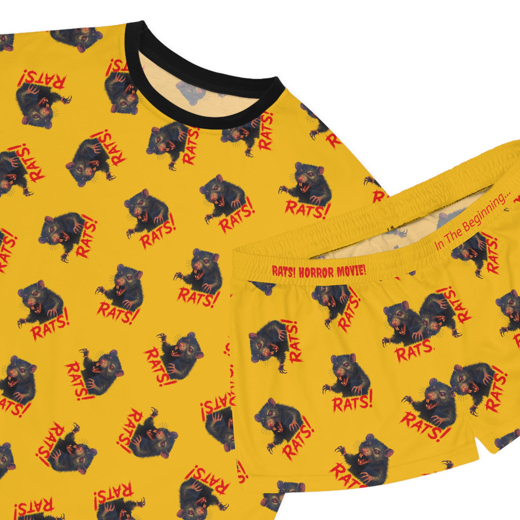 RPJ: "RAT" (Multi) - Women's Short Pajama Set - Yellow