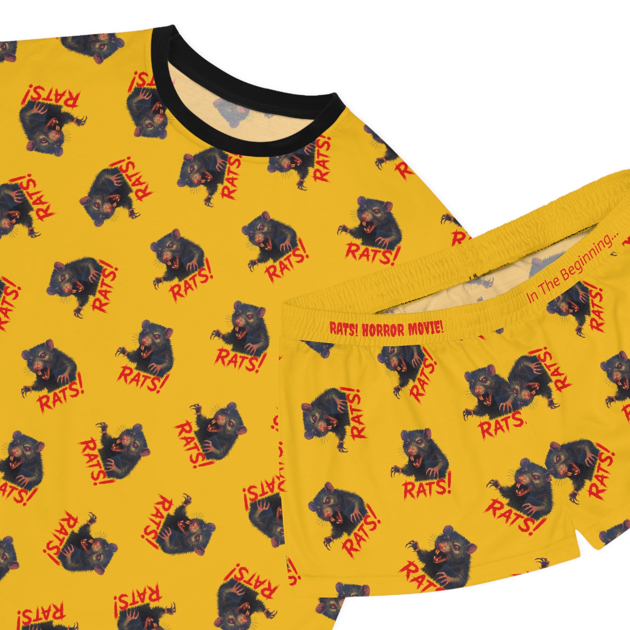 RPJ: "RAT" (Multi) - Women's Short Pajama Set - Yellow