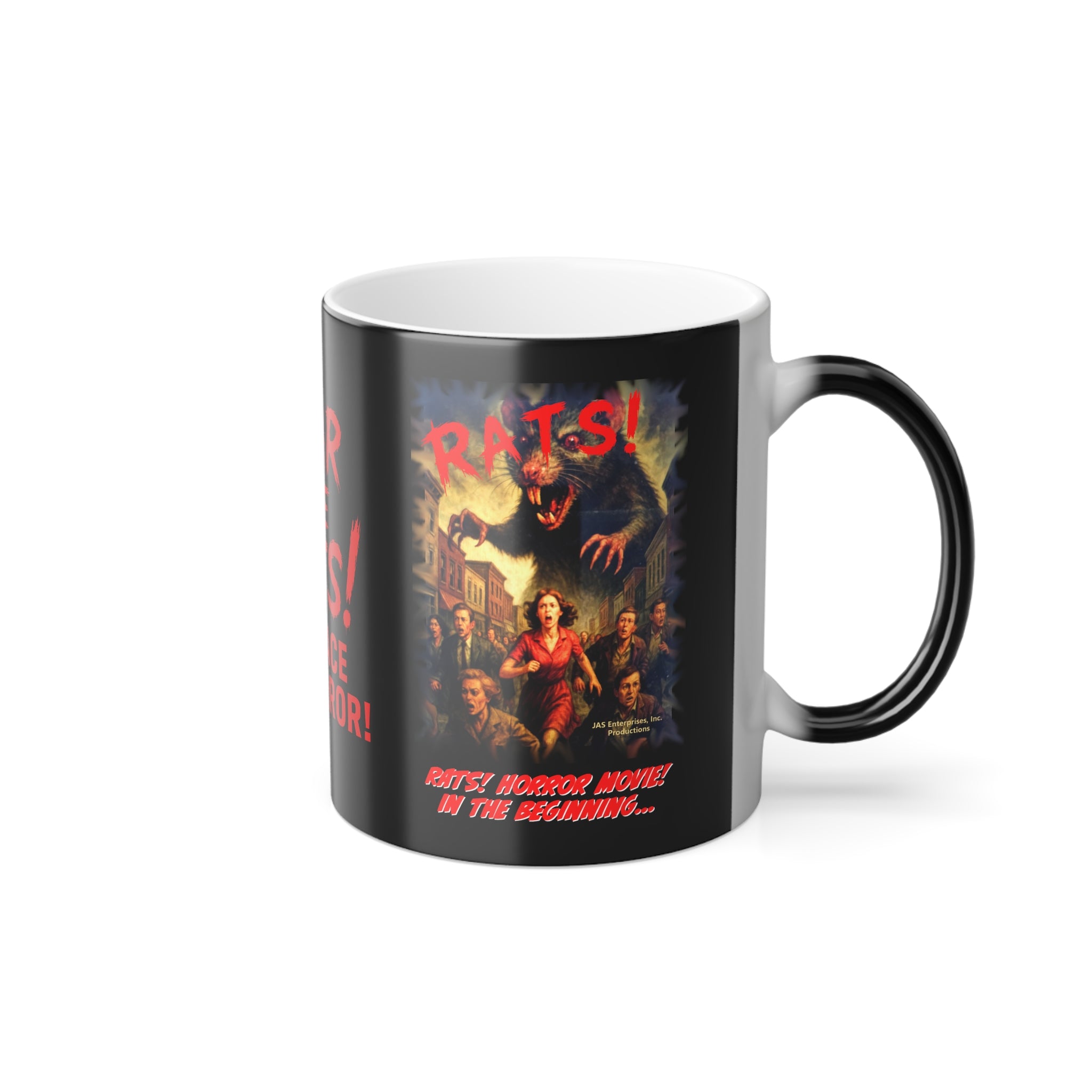 RMG: "Rats! Horror Movie! In The Beginning..." Movie Title Logo - Color Morphing Mug - 11oz