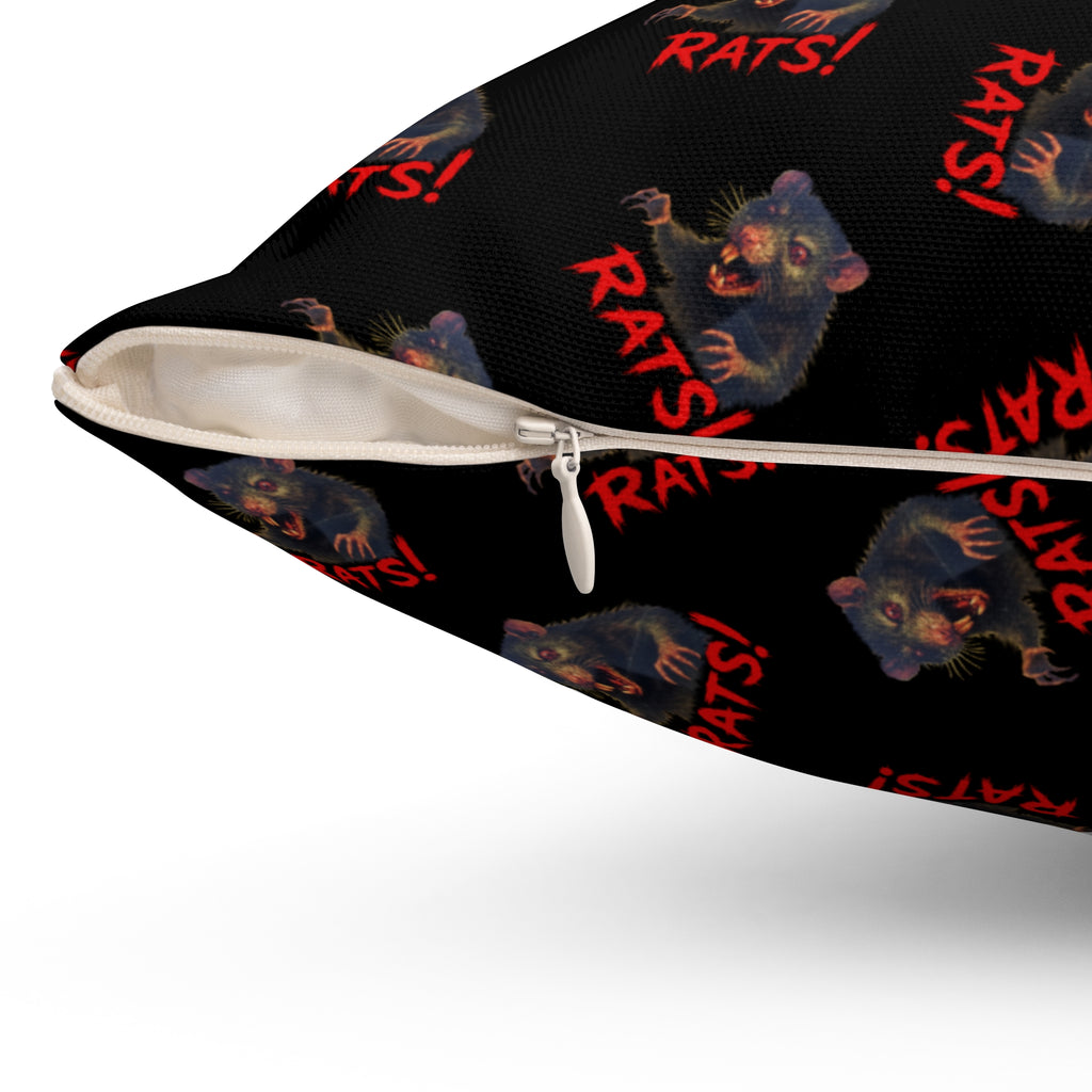 RPW: "RAT" (Multi) - Polyester Throw Pillow - (Black)