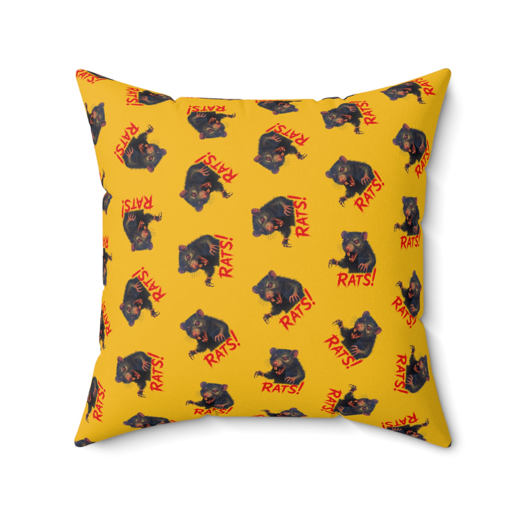 RPW: "RAT" (Multi) - Polyester Throw Pillow - (Yellow)