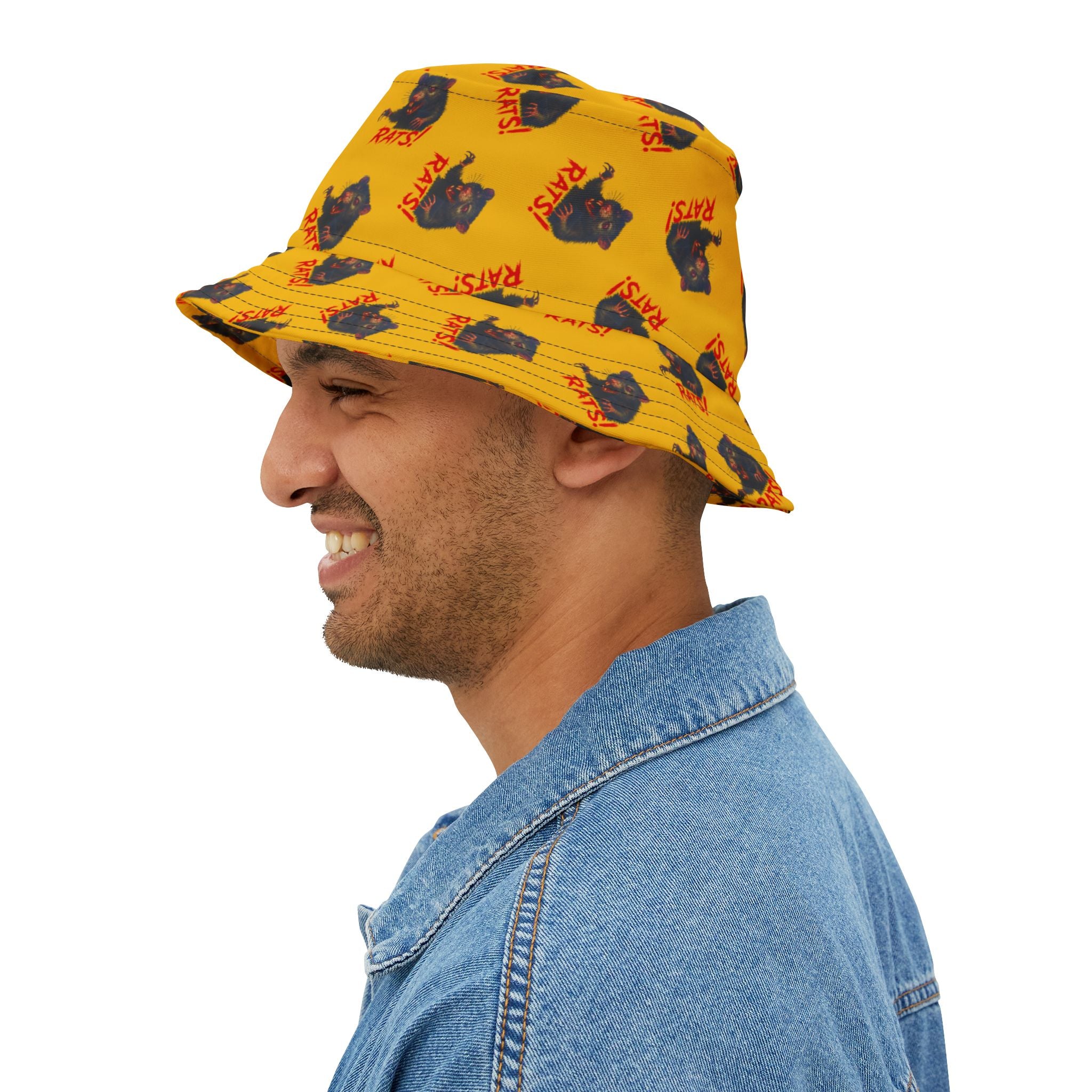 RHT: "RAT" (Multi) - Bucket Hat - Yellow