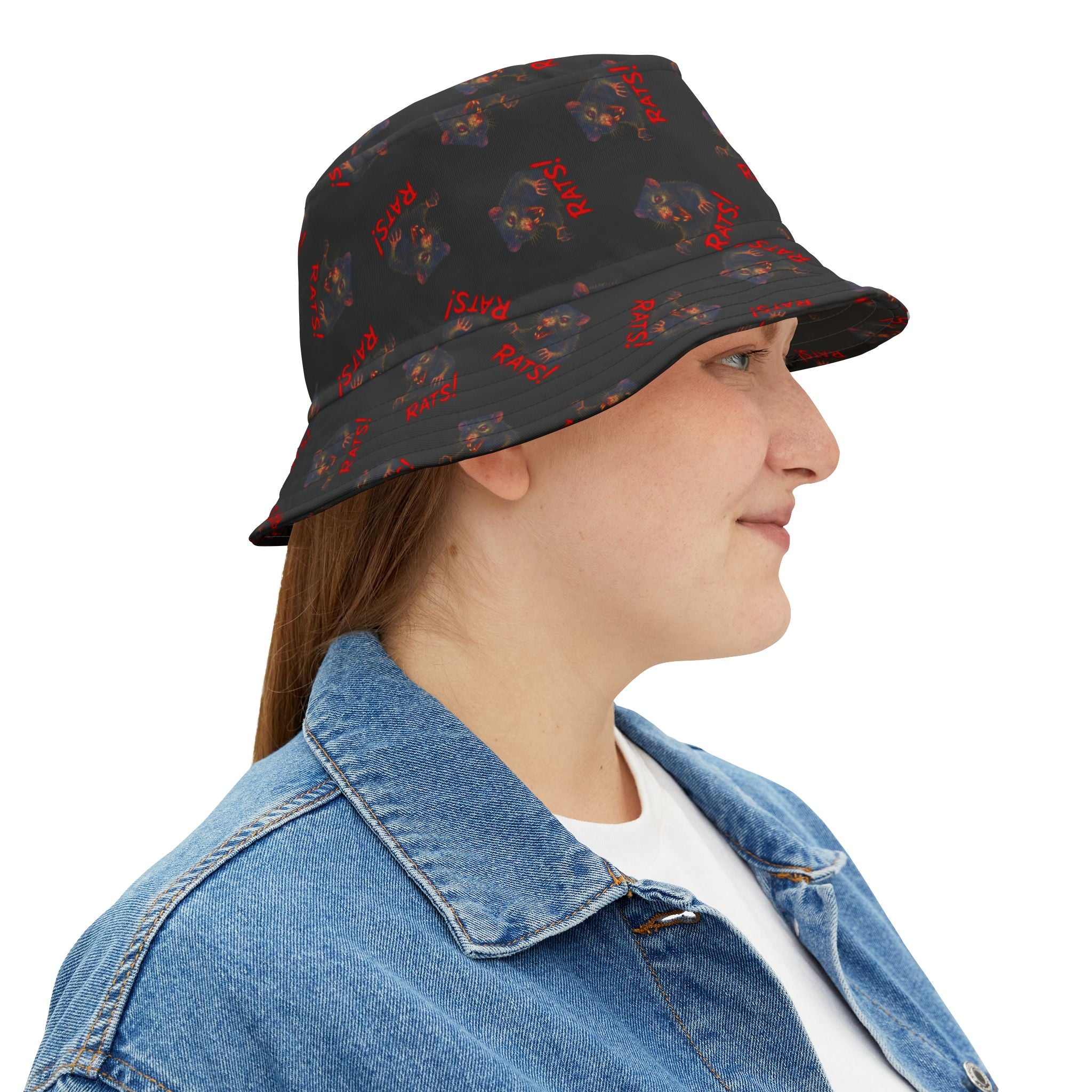 RHT: "RAT" (Multi) - Bucket Hat - Black