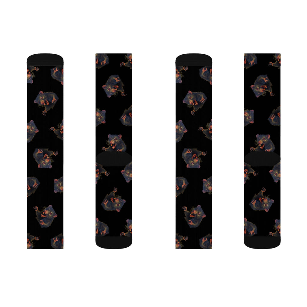 RFW: "RAT" (Multi) - Unisex Socks - Black