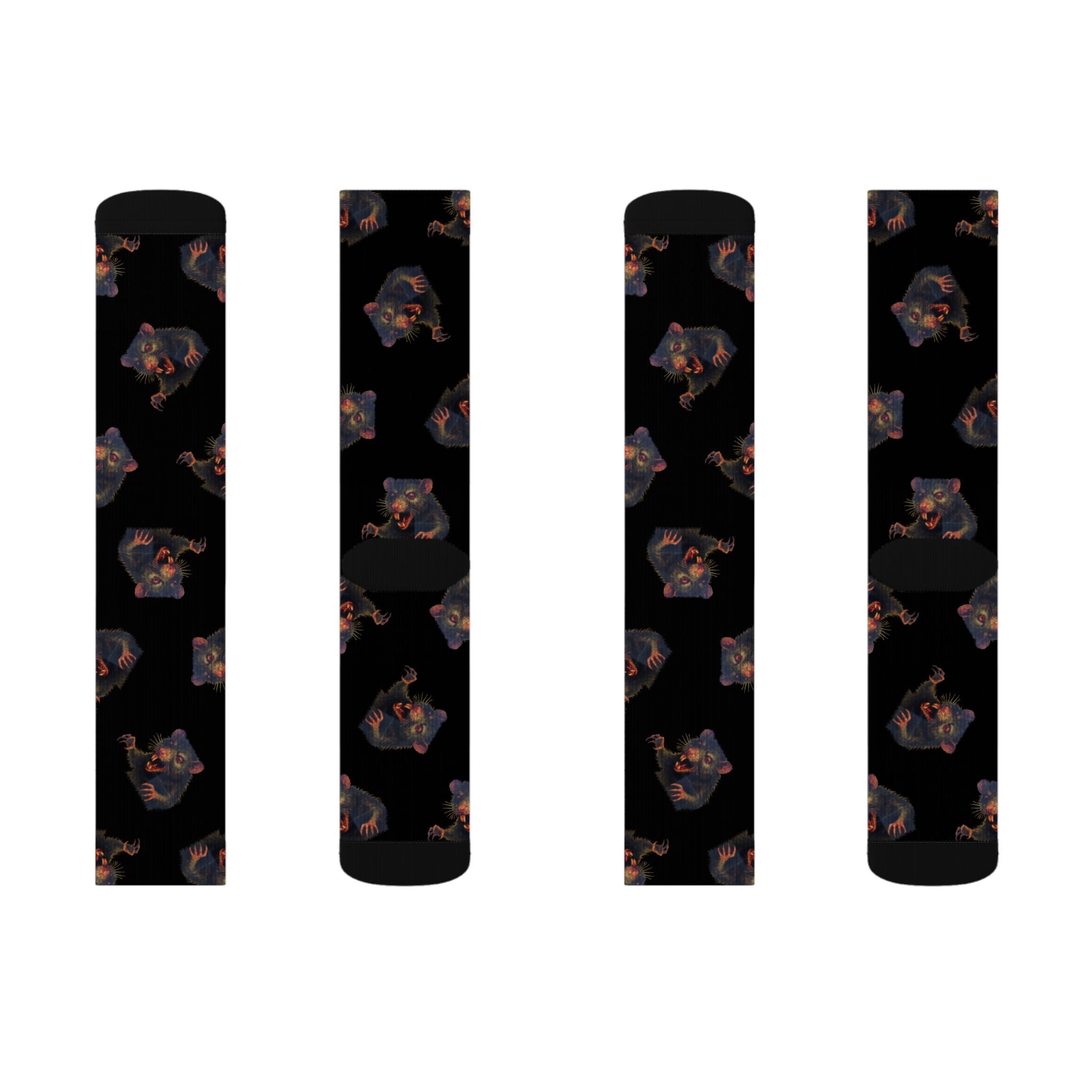 RFW: "RAT" (Multi) - Unisex Socks - Black
